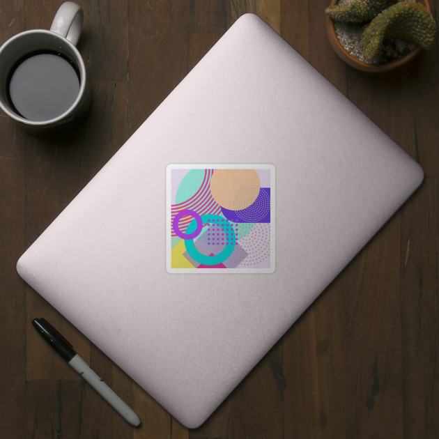 Modern Geometric Pattern Pastel Brights Pink Purple Serene Style by SwagOMart